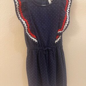 Janie and Jack Navy Dress with Red and White Trim